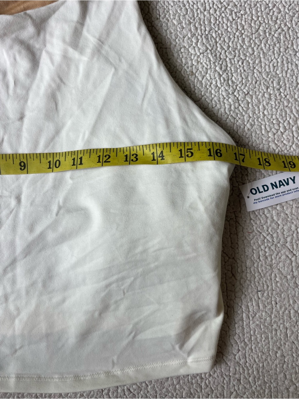 NWT OLD NAVY POWERCHILL WHITE CROPPED TANK WORKOUT XL WOMENS - Picture 6 of 6